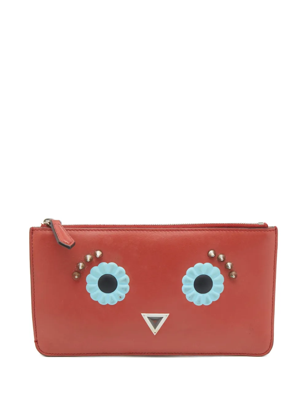 Pre-owned Fendi Faces Leather Coin Purse