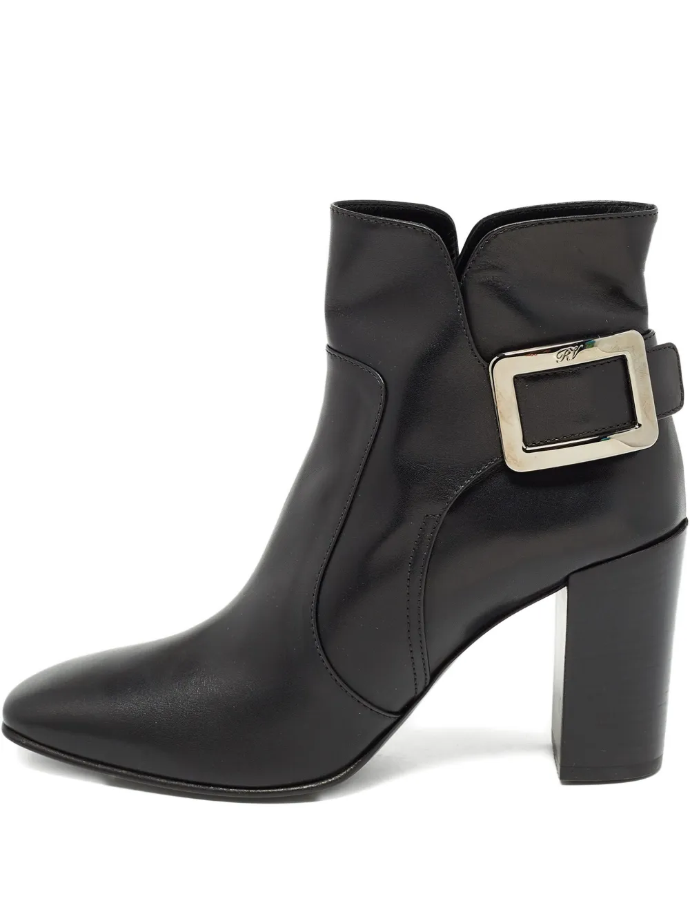 Roger Vivier 90mm buckle-detail block-heel ankle boots | Black | Image 1