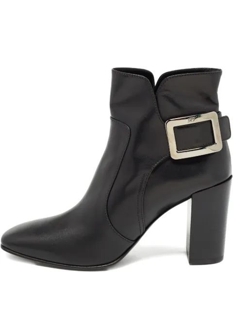 Roger Vivier 90mm buckle-detail block-heel ankle boots