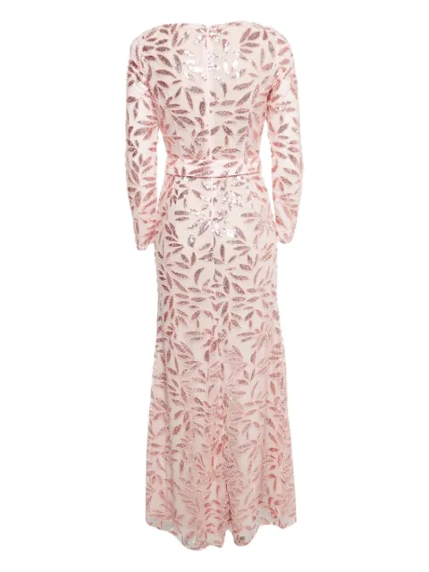 Narces leaf sequin maxi dress
