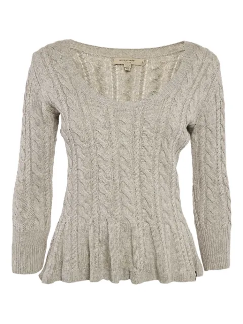 Burberry Pre-Owned cable-knit peplum sweater