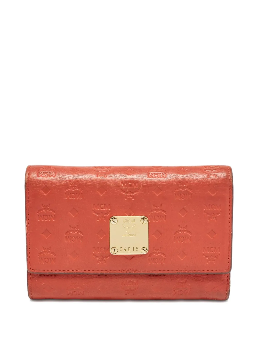 Pre-owned Mcm Logo-embossed Leather Wallet