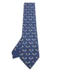 Hermès Pre-Owned chicken-print tie - Blue