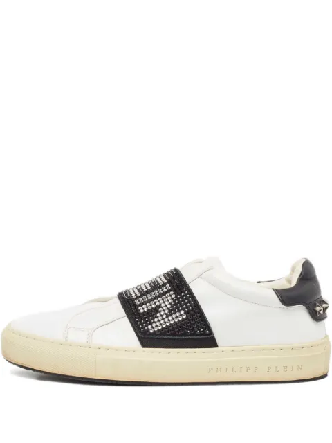 Philipp Plein crystal-embellishment leather sneakers