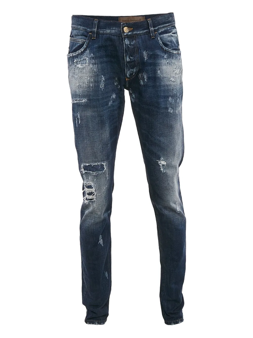 Dolce & Gabbana Pre-Owned distressed cotton jeans | Blue | Image 1