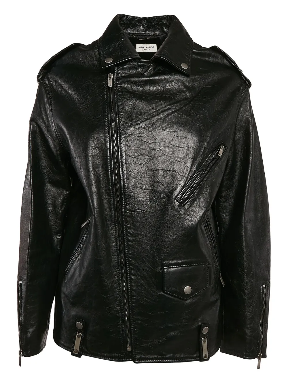 Saint Laurent Pre-Owned zip-up leather jacket | Image 2