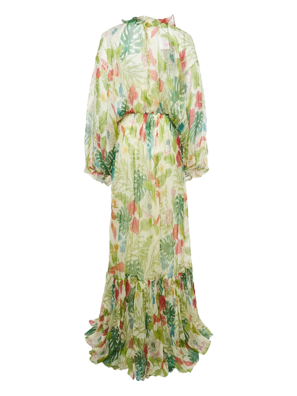 Gucci Pre-Owned Geplooide jurk met tropische print - Groen
