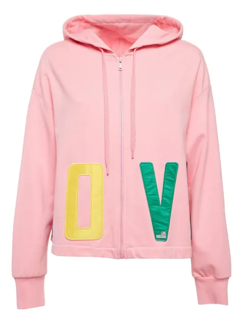Love Moschino appliqué-detail zip hoodie