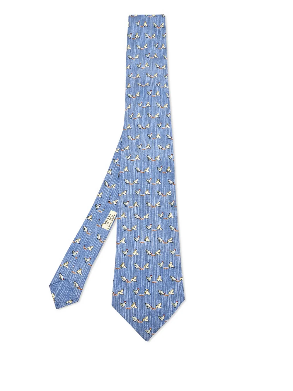 Hermès Pre-Owned Chickens Paper Airplanes tie - ブルー Hermès Pre-Owned Chickens Paper Airplanes tie - ブルー