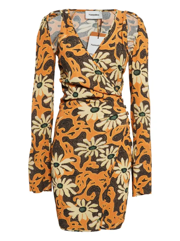 nanushka orange dress Nanushka Inara Dress in Orange