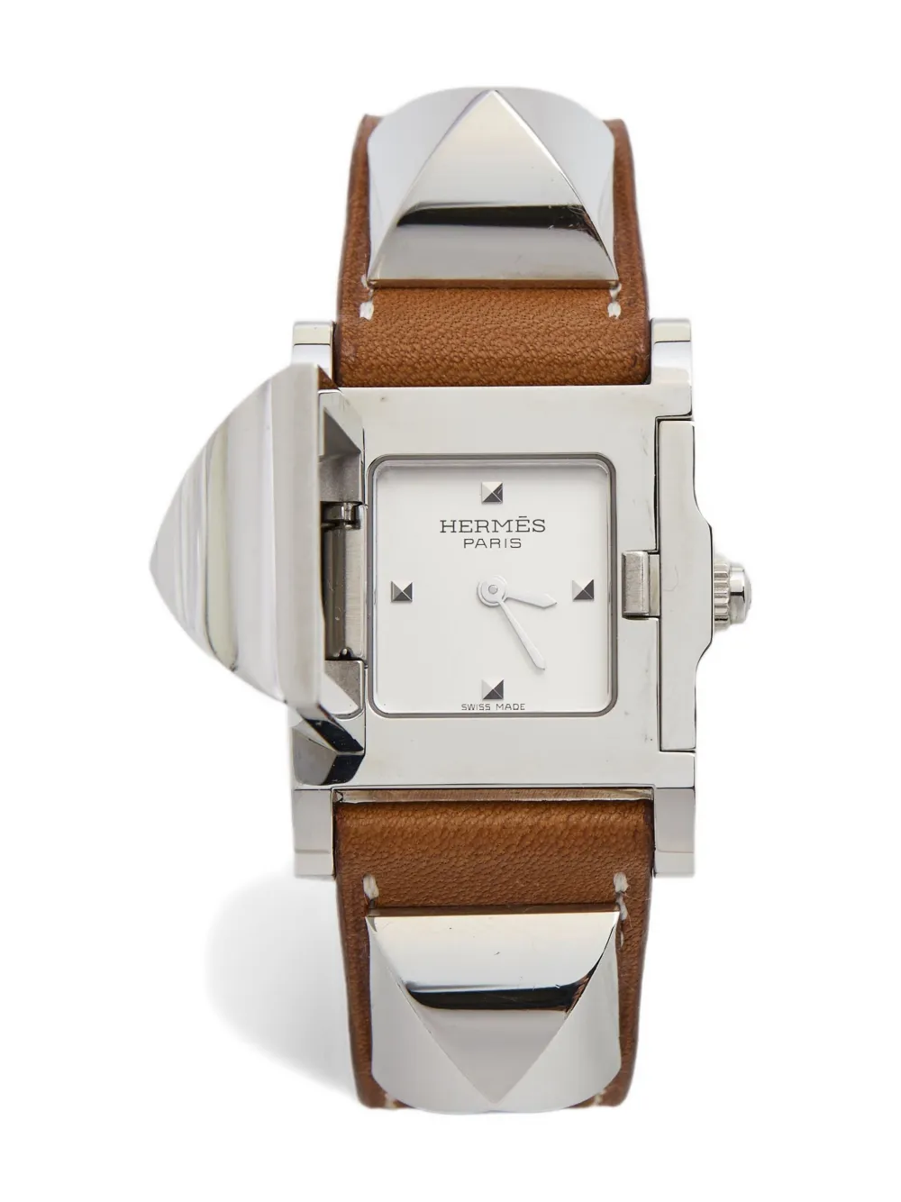 Hermès Pre-Owned Steel Pyramid Studded 20mm - Bianco