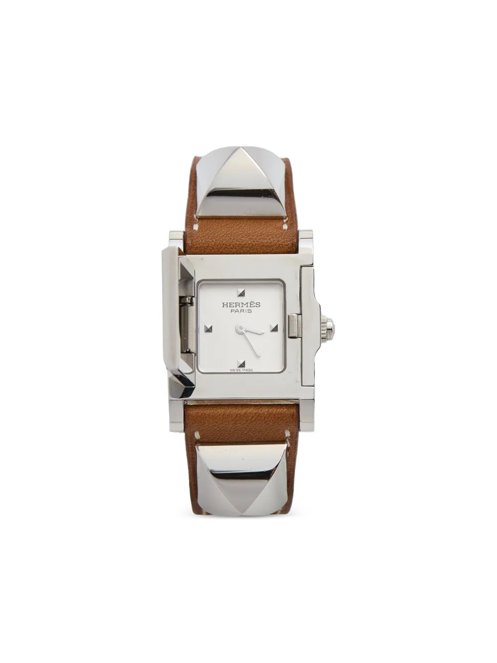 Hermès Pre-Owned Steel Pyramid Studded 20mm - ホワイト Hermès Pre-Owned Steel Pyramid Studded 20mm - ホワイト