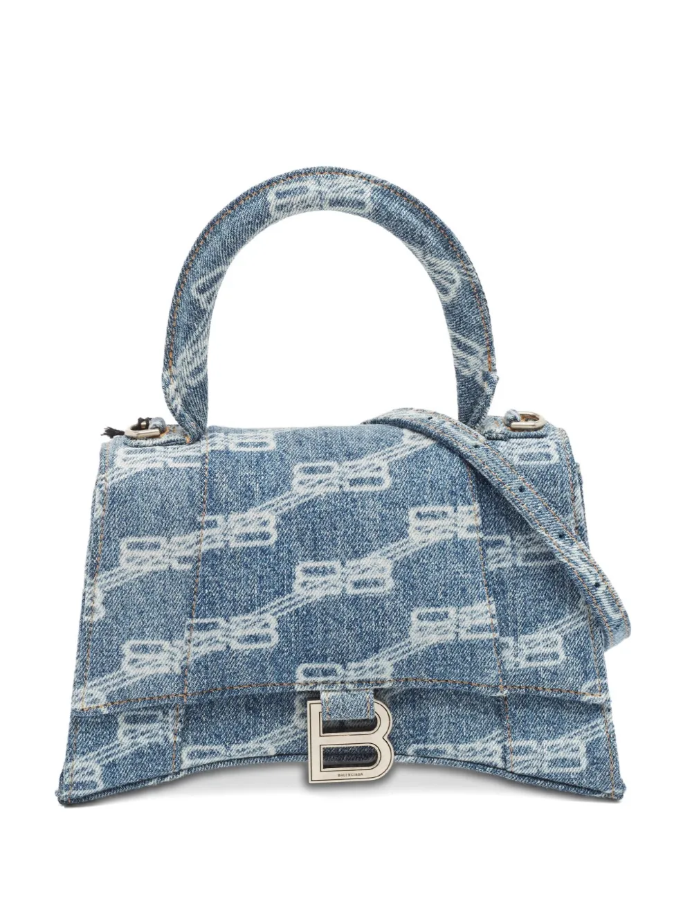 Balenciaga Pre-Owned 2023 Hourglass Denim Logo Bag | Blue | Image 1