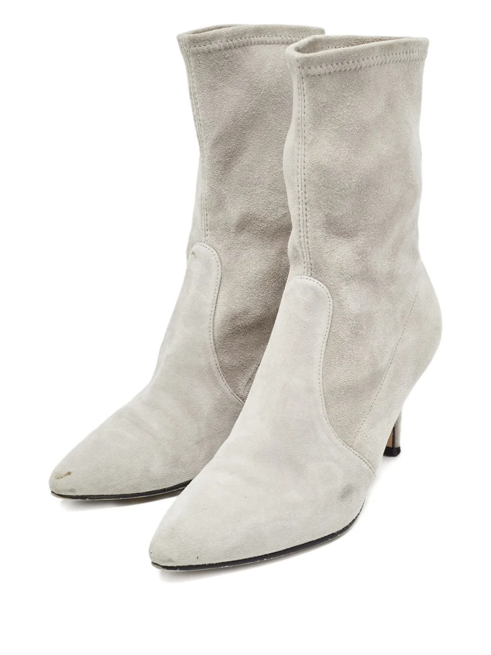 Stuart Weitzman 2023 80 mm suède laarzen met puntige neus - Grijs