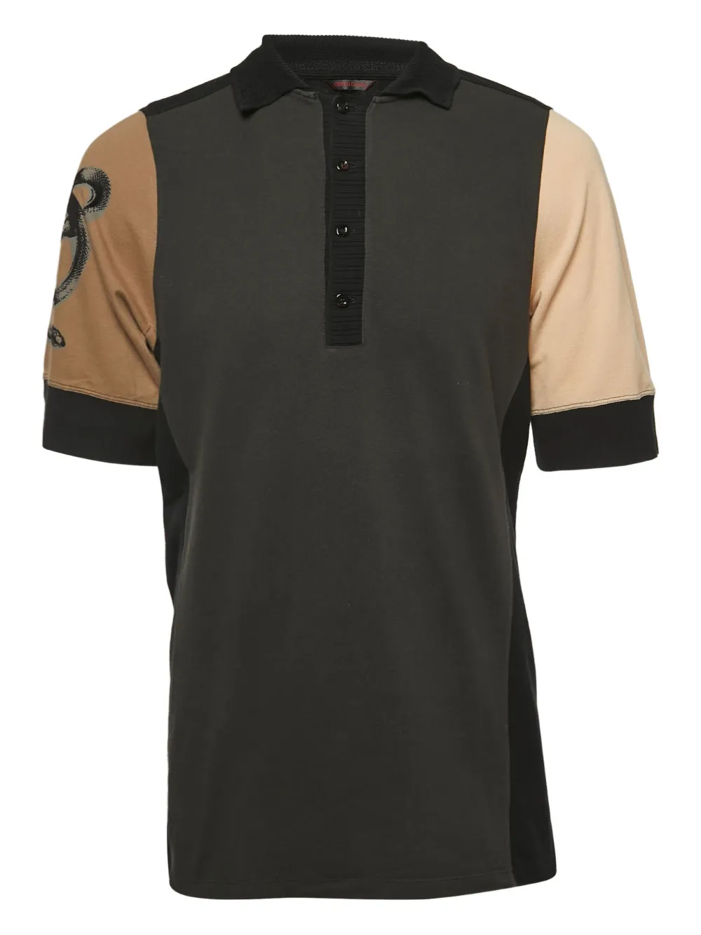 Roberto Cavalli Vintage cotton panelled polo shirt | Grey | Image 1