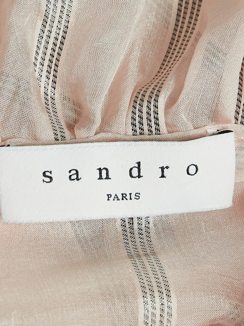 Pre-owned Sandro  Striped Ruffles Midi Dress In Neutral