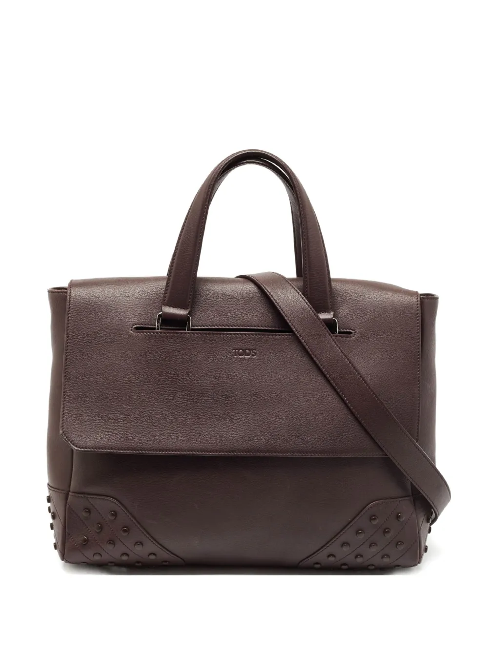 Tod's Vintage スタッズ レザー ハンドバッグ - ブラウン Tod's Vintage スタッズ レザー ハンドバッグ - ブラウン