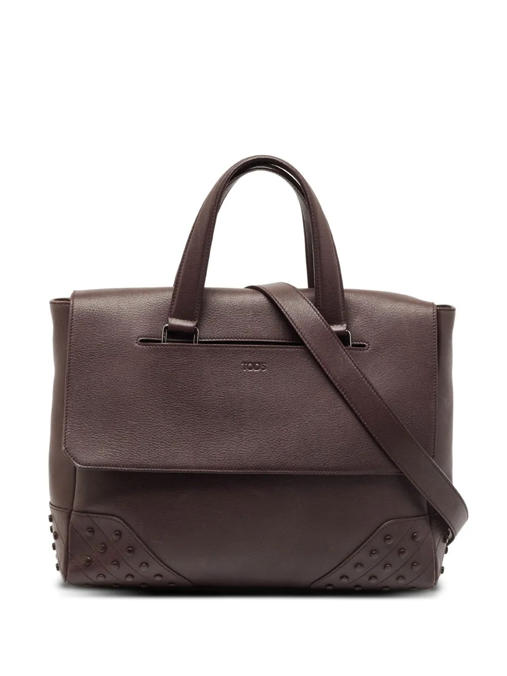 Tod's Vintage スタッズ レザー ハンドバッグ - ブラウン Tod's Vintage スタッズ レザー ハンドバッグ - ブラウン