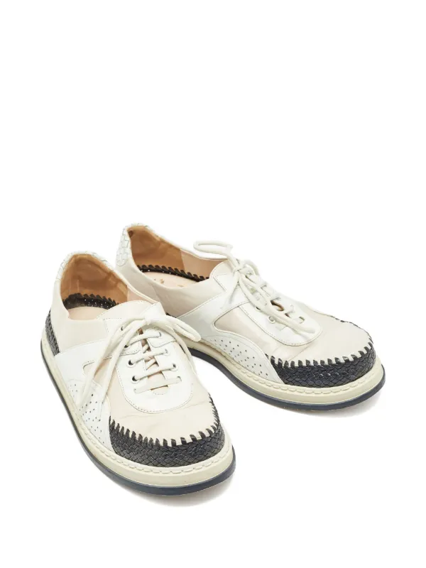 Bottega Veneta Pre-Owned Leather Woven Sneakers | Neutrals Bottega Veneta Pre-Owned Leather Woven Sneakers | Neutrals