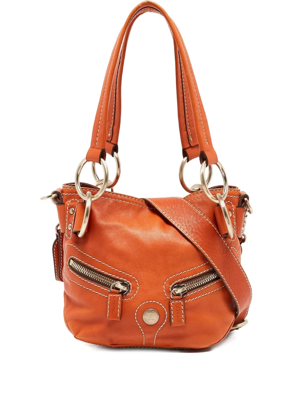 Lancel leather rings shoulder bag | Orange | Image 1