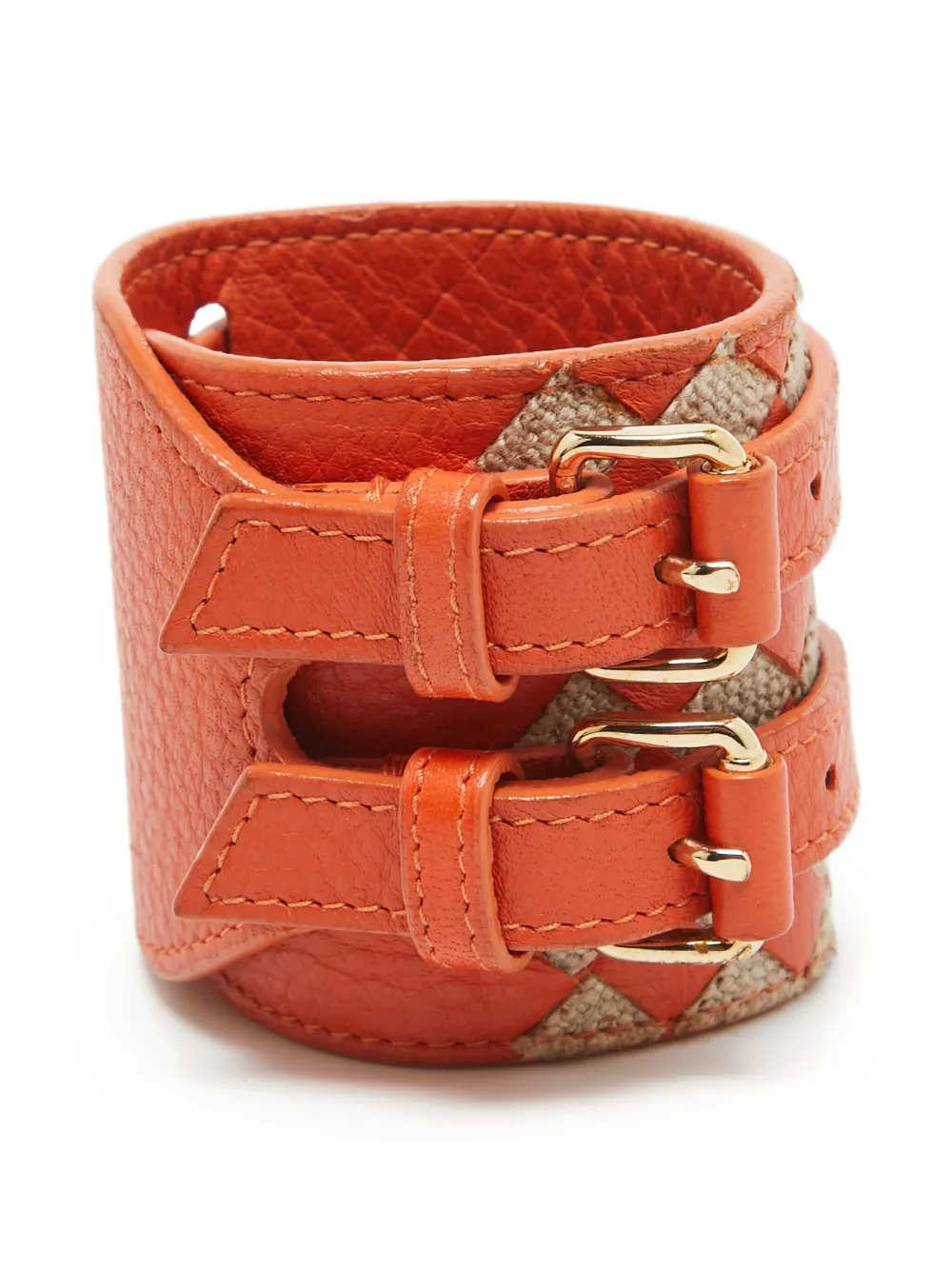 leather double-buckle bracelet