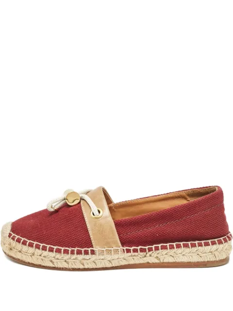 Chloé Pre-Owned whipstitch-trim canvas espadrilles