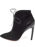 Santoni 135mm lace-up suede boots - Black