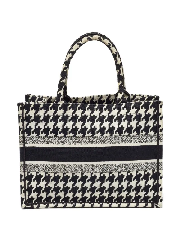 CHRISTIAN DIOR ハウンドトゥーストートバッグ Christian Dior Pre-Owned Book Houndstooth Tote Bag | Black | FARFETCH