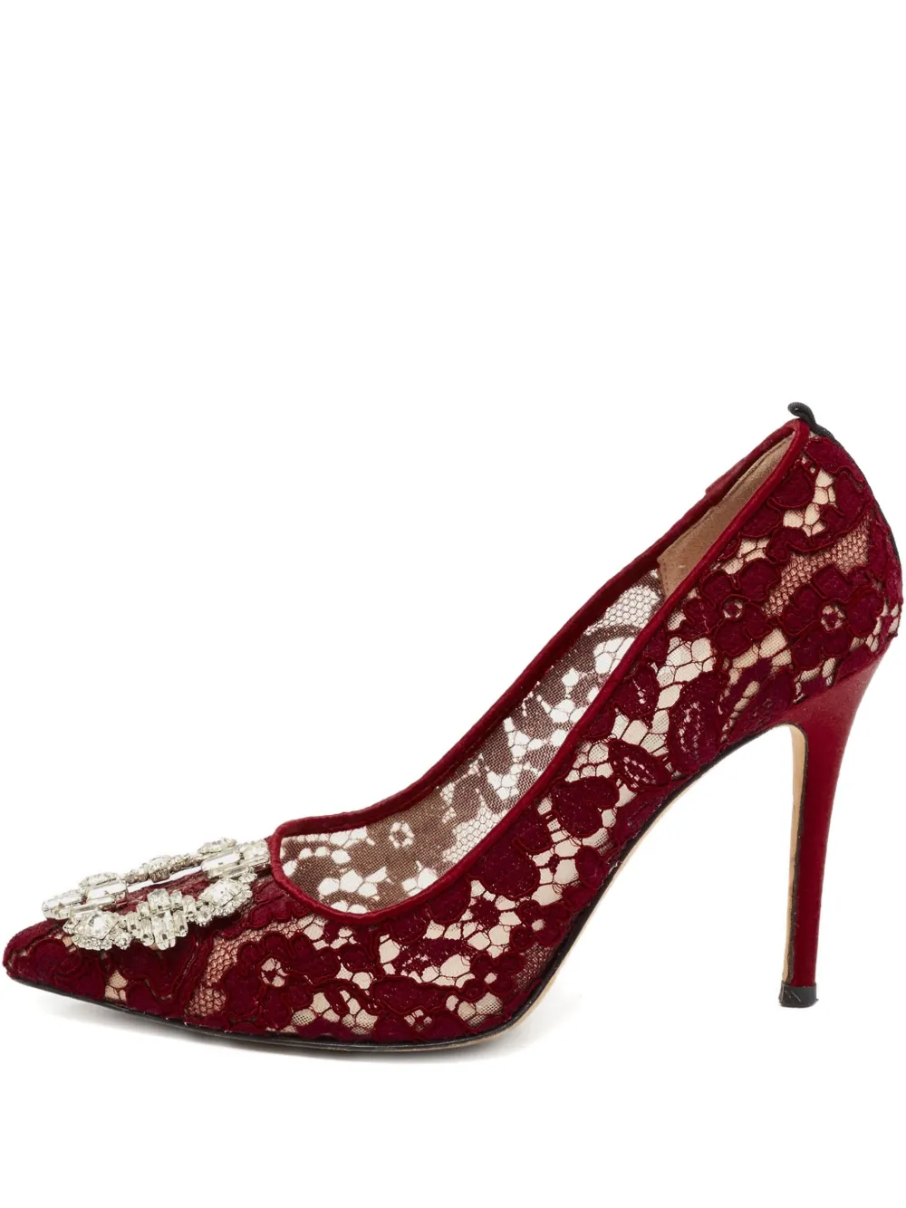 SJP by Sarah Jessica Parker 100mm lace crystal-embellished pumps - レッド SJP by Sarah Jessica Parker 100mm lace crystal-embellished pumps - レッド