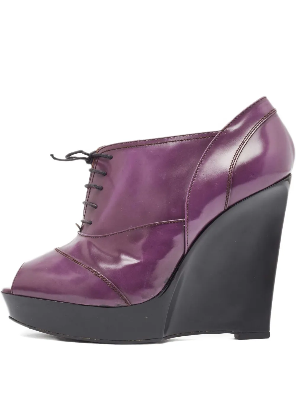 Marni Pre-Owned 120mm peep-toe wedge boots | Purple | Image 1