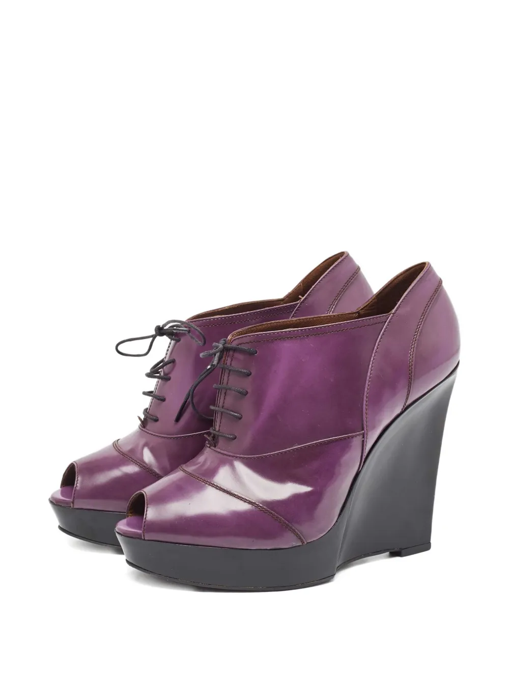 Marni Pre-Owned 120mm peep-toe wedge boots | Image 2