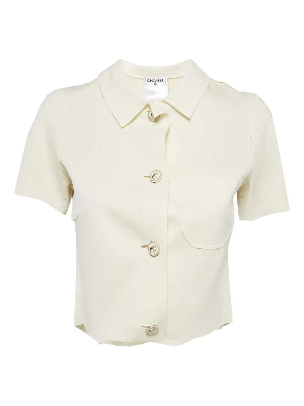 CHANEL Pre-Owned Top in seta a rombi - Bianco