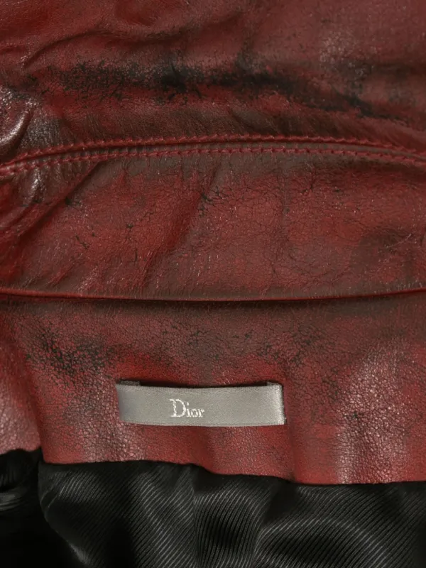 Christian Dior Pre-Owned 2024 レザーライダースジャケット | レッド