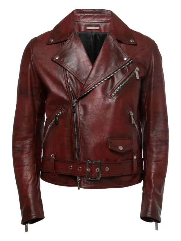 Christian Dior Pre-Owned 2024 レザーライダースジャケット | レッド