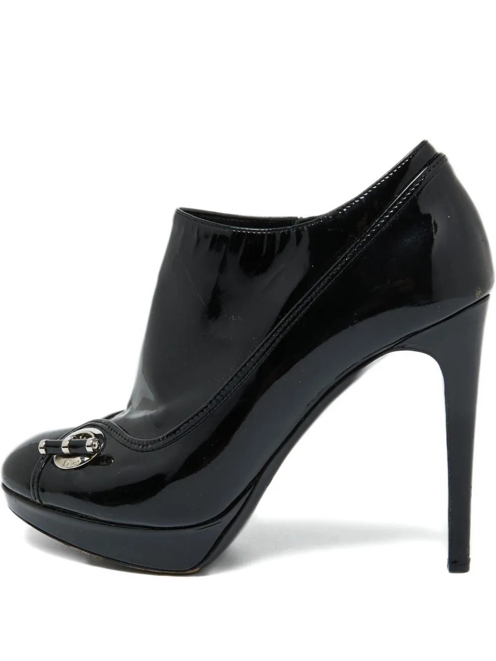 Christian Dior Pre-Owned patent leather buckle booties - ブラック Christian Dior Pre-Owned patent leather buckle booties - ブラック