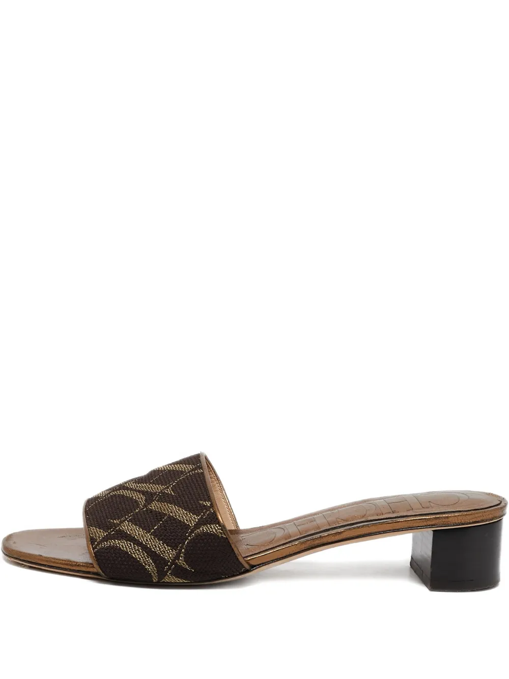 35mm monogram-print block-heel sandals