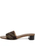 Carolina Herrera 35mm monogram-print block-heel sandals - Brown
