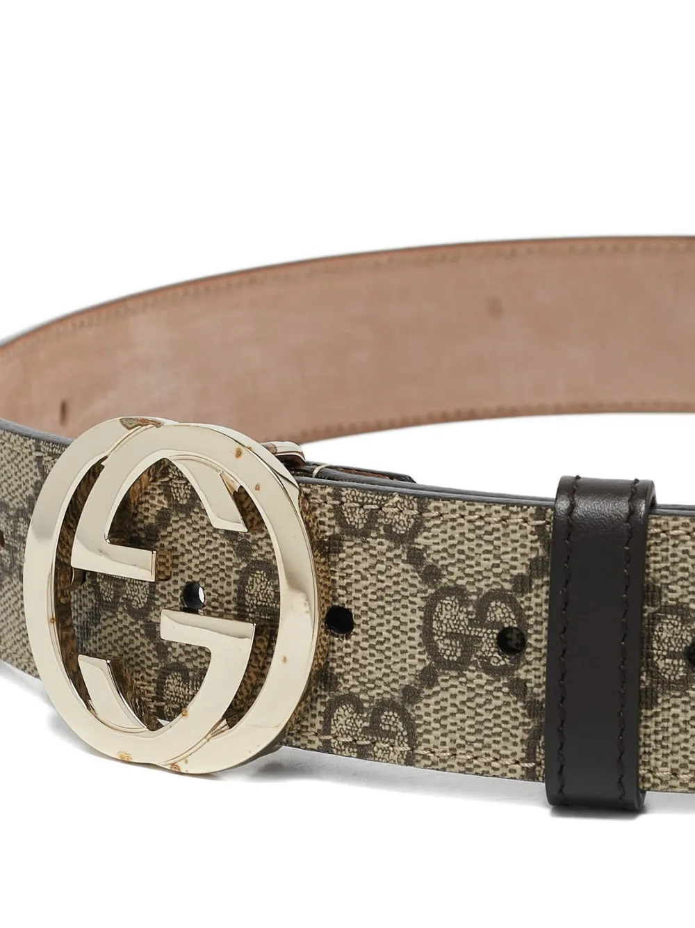 Pre-owned Gucci Gg Pattern Belt In Neutral
