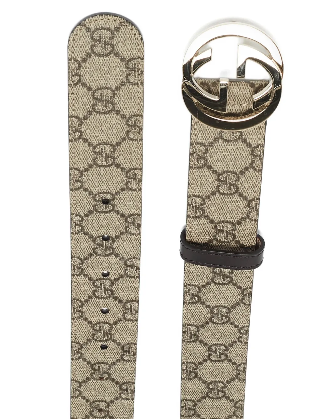 Pre-owned Gucci Gg Pattern Belt In Neutral
