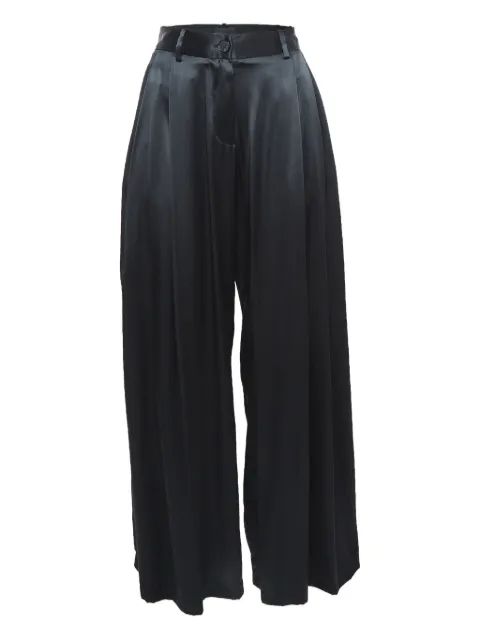 Nili Lotan satin pleated palazzo pants
