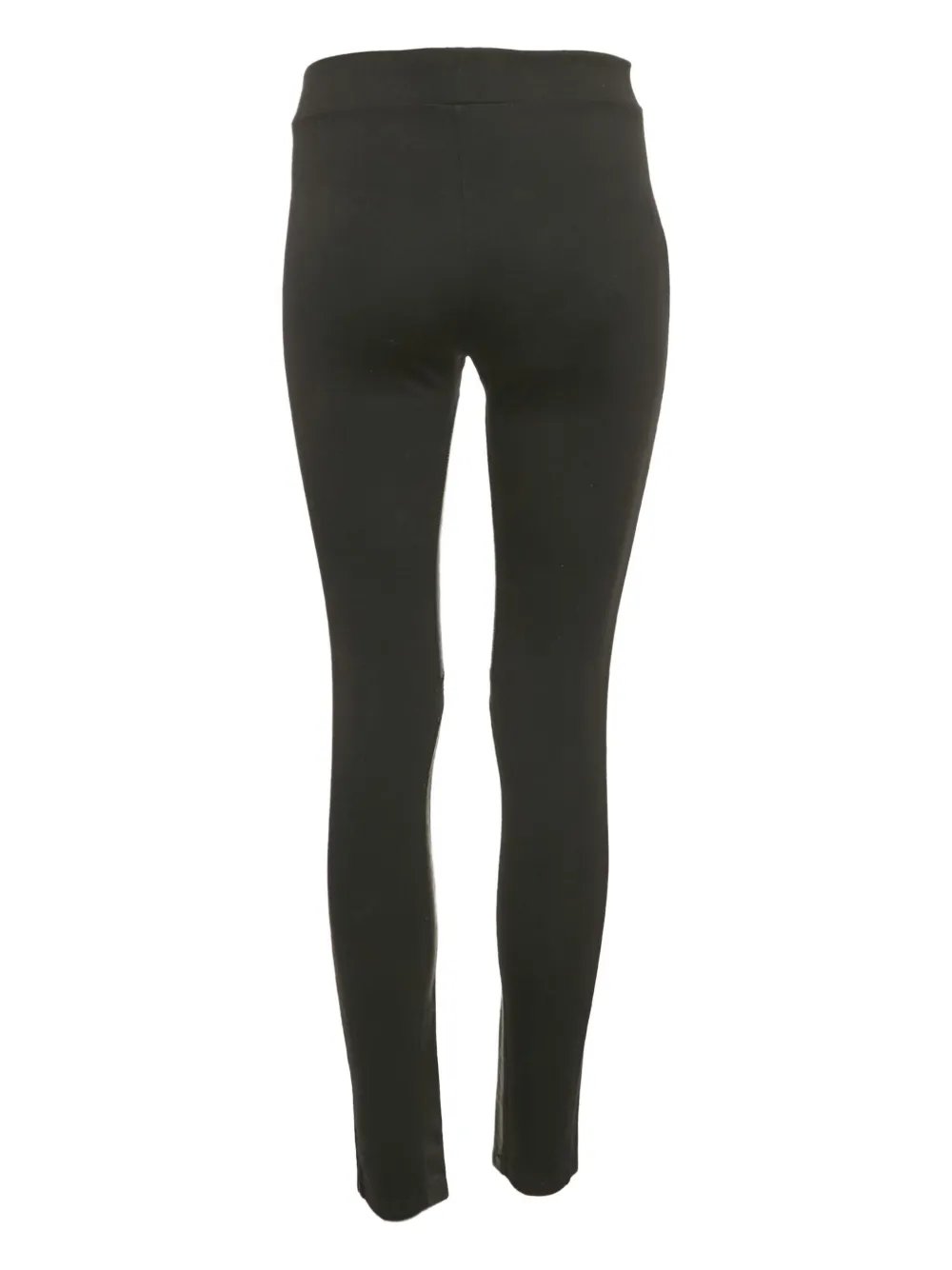 Theory Jersey legging met leren afwerking - Zwart