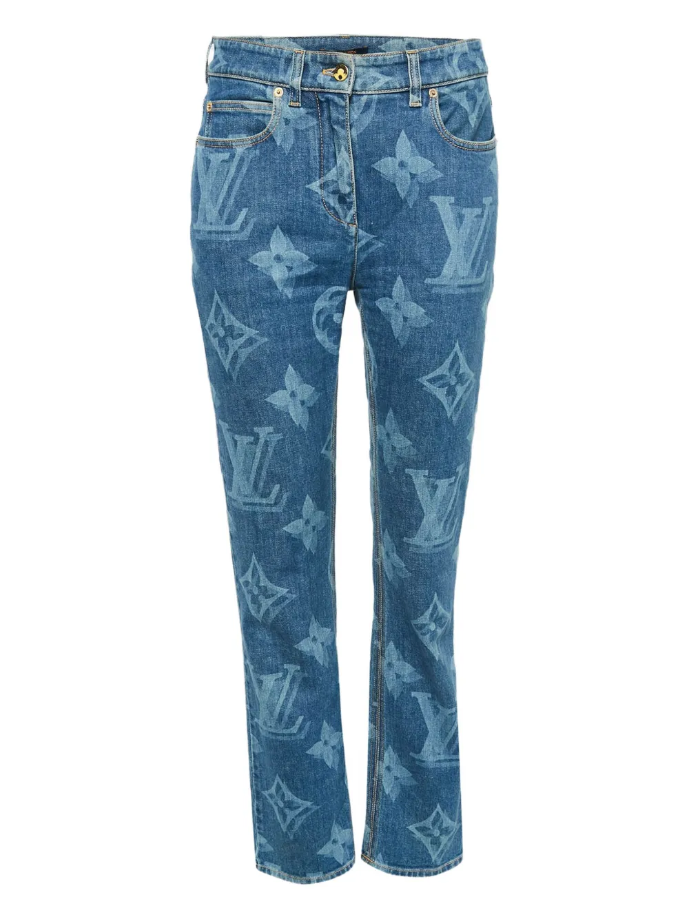 Louis Vuitton Pre-Owned Jeans mit Monogrammmuster - Blau