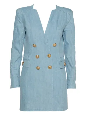 double breasted denim dress Button Front Denim Dress