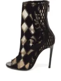 Balmain Pre-Owned 110mm panelled mesh boots - Black