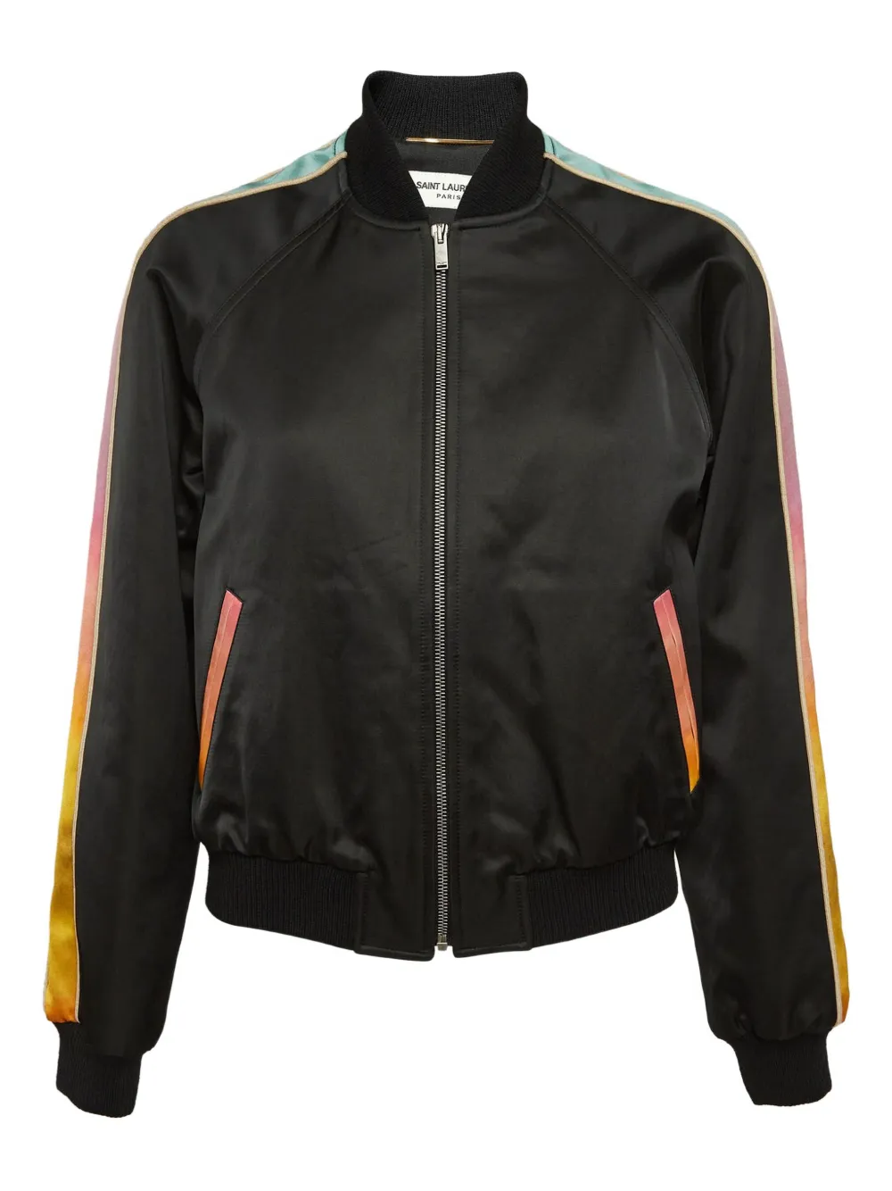 David Morris Pre-Owned side-stripe bomber jacket - ブラック David Morris Pre-Owned side-stripe bomber jacket - ブラック