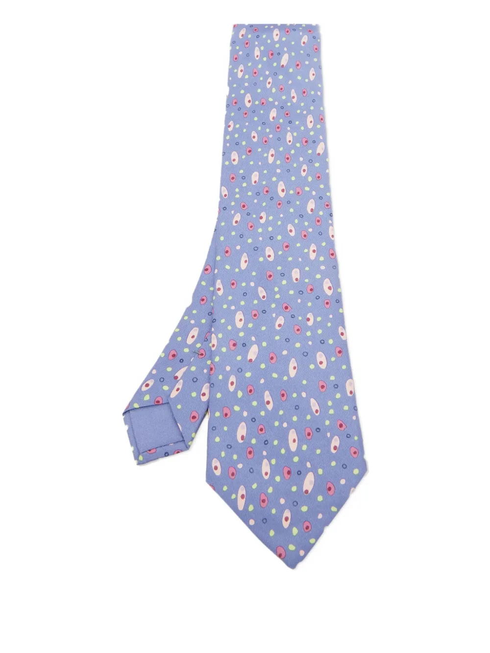 Hermès Pre-Owned geometric-print silk tie | Purple | Image 1