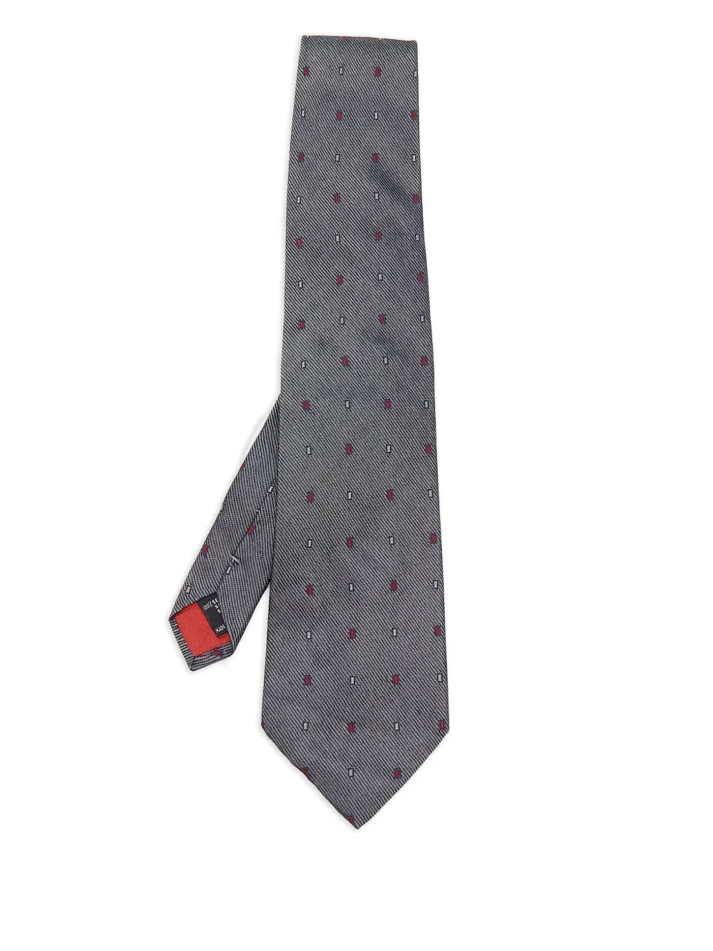 S.T. Dupont striped geometric tie | Grey | Image 1