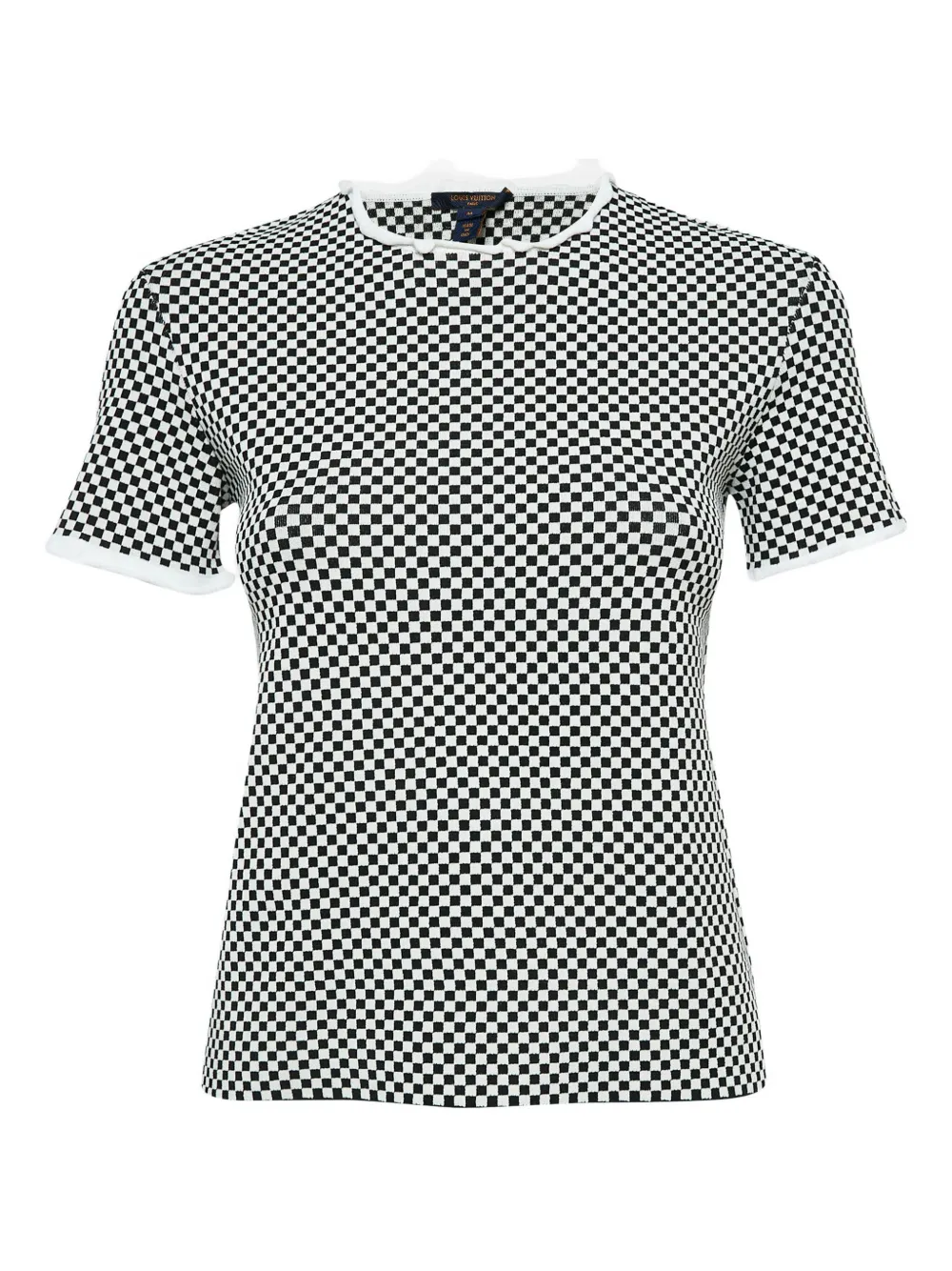 check-pattern knitted top
