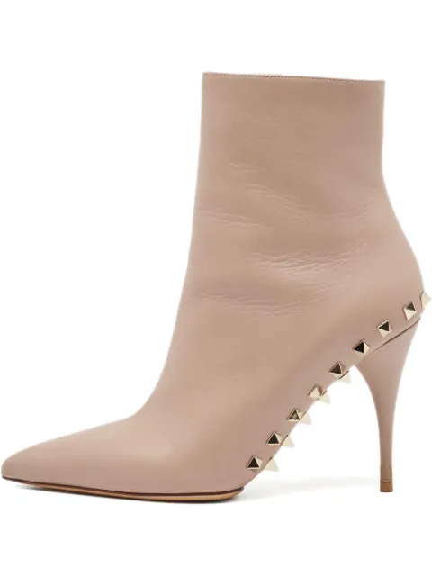 Valentino Garavani Pre-Owned 100mm studded point-toe leather boots
