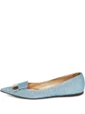 Sergio Rossi Vintage glittered pointed-toe flat pumps - Blue